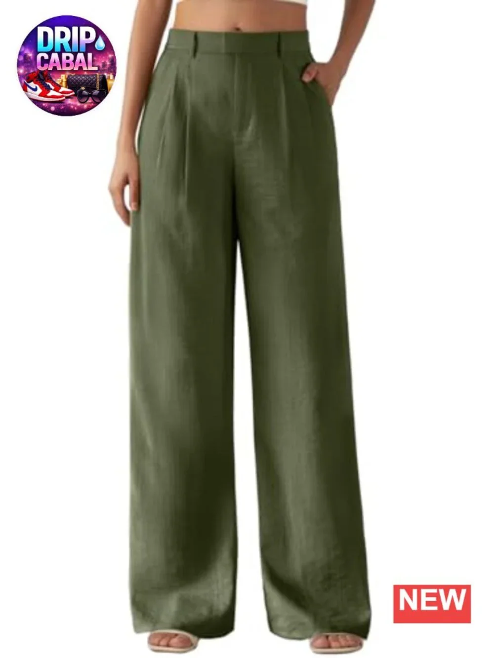 Women's High Waisted Wide Leg Palazzo Pants with Pockets - 70% Rayon 30%